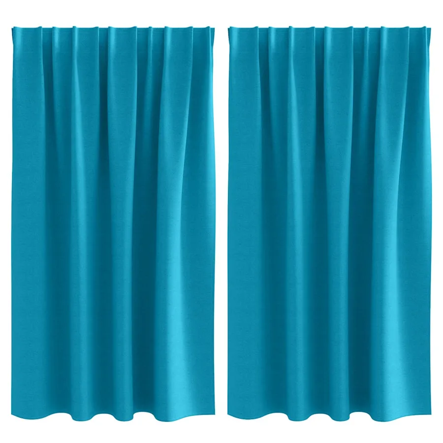 Rideaux occultants avec anneaux 2 pcs Turquoise 140 x 140 cm - 2