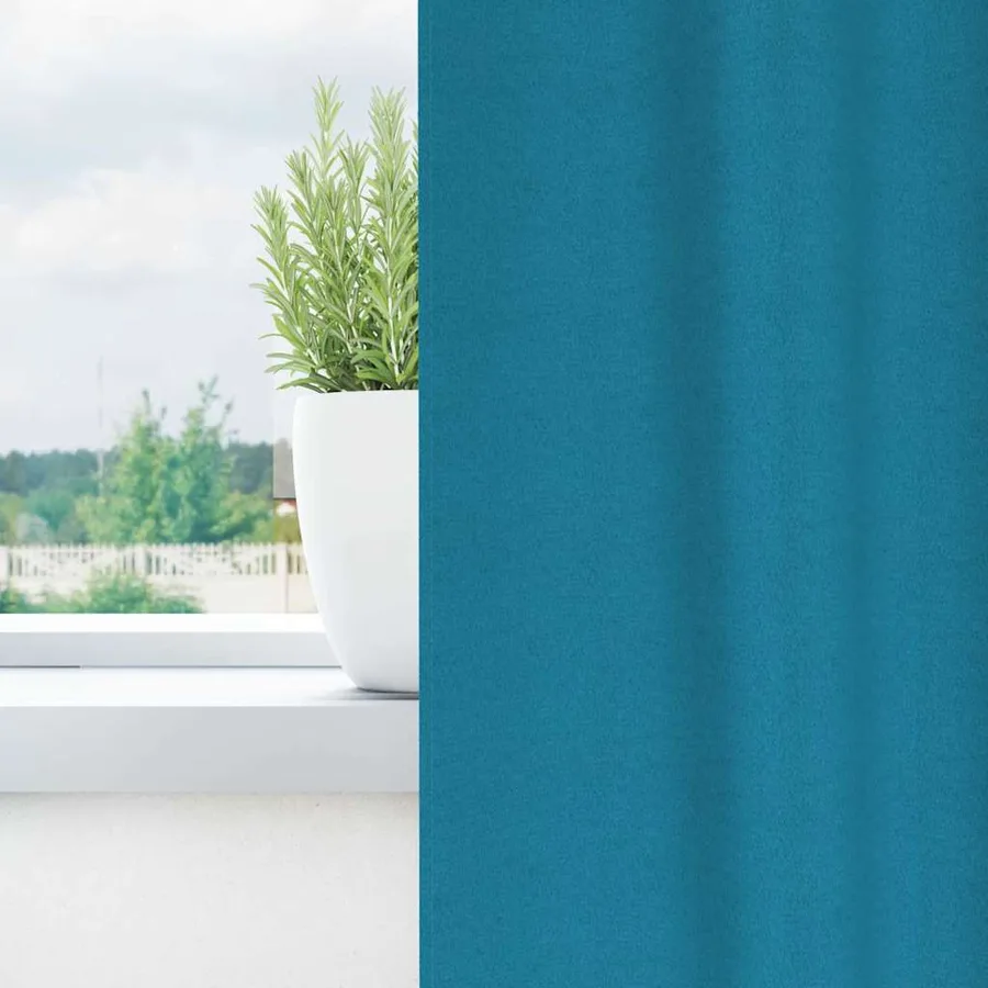 Rideaux occultants avec anneaux 2 pcs Turquoise 140 x 140 cm - 3