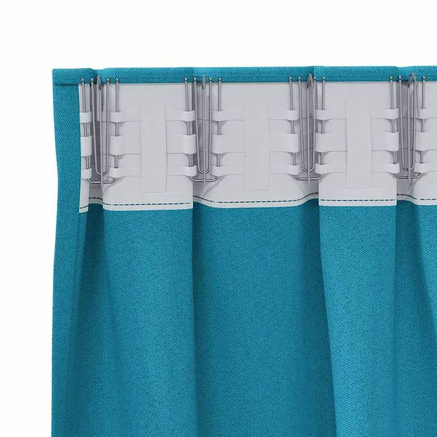 Rideaux occultants avec anneaux 2 pcs Turquoise 140 x 140 cm - 5