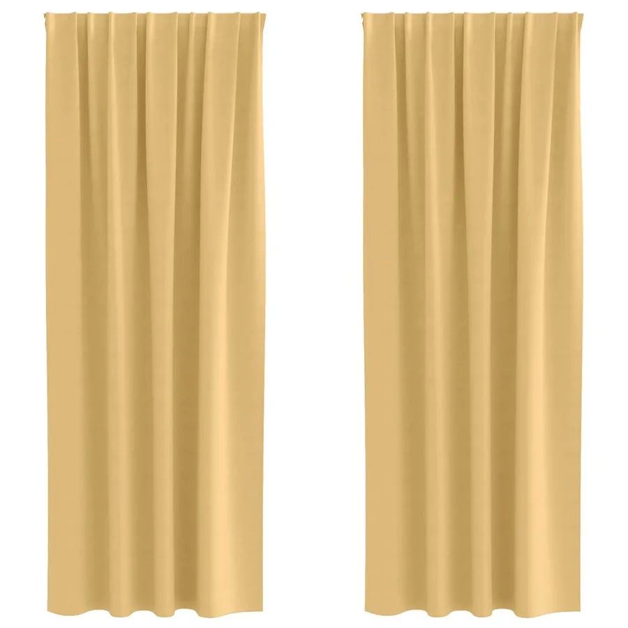 Rideaux occultants avec anneaux 2 pcs Beige 245 x 140 cm - 2