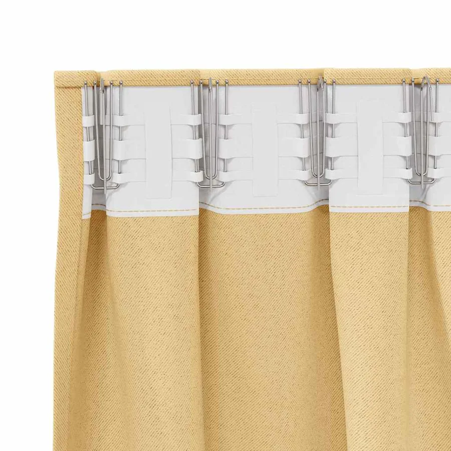 Rideaux occultants avec anneaux 2 pcs Beige 245 x 140 cm - 5