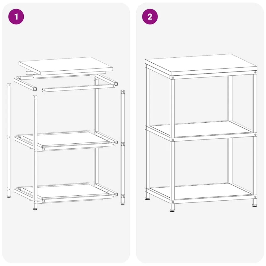 Rangement de cuisine HATTEM Blanc 60 x 50 x 92 cm Acier - 8