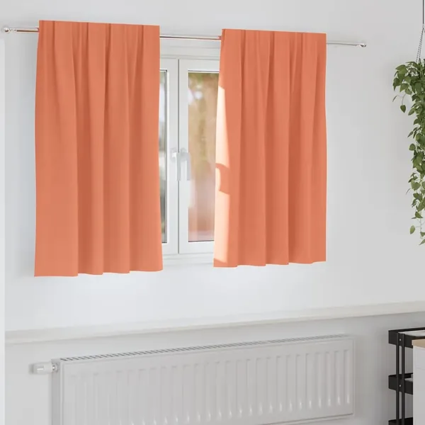 Rideaux occultants avec anneaux 2 pcs Couleur terre cuite
