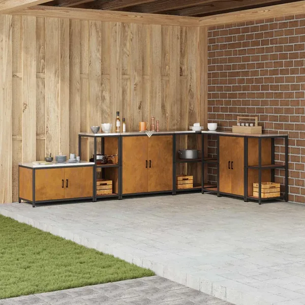 Rangement de cuisine HATTEM Rouillé 40 x 50 x 92 cm Acier