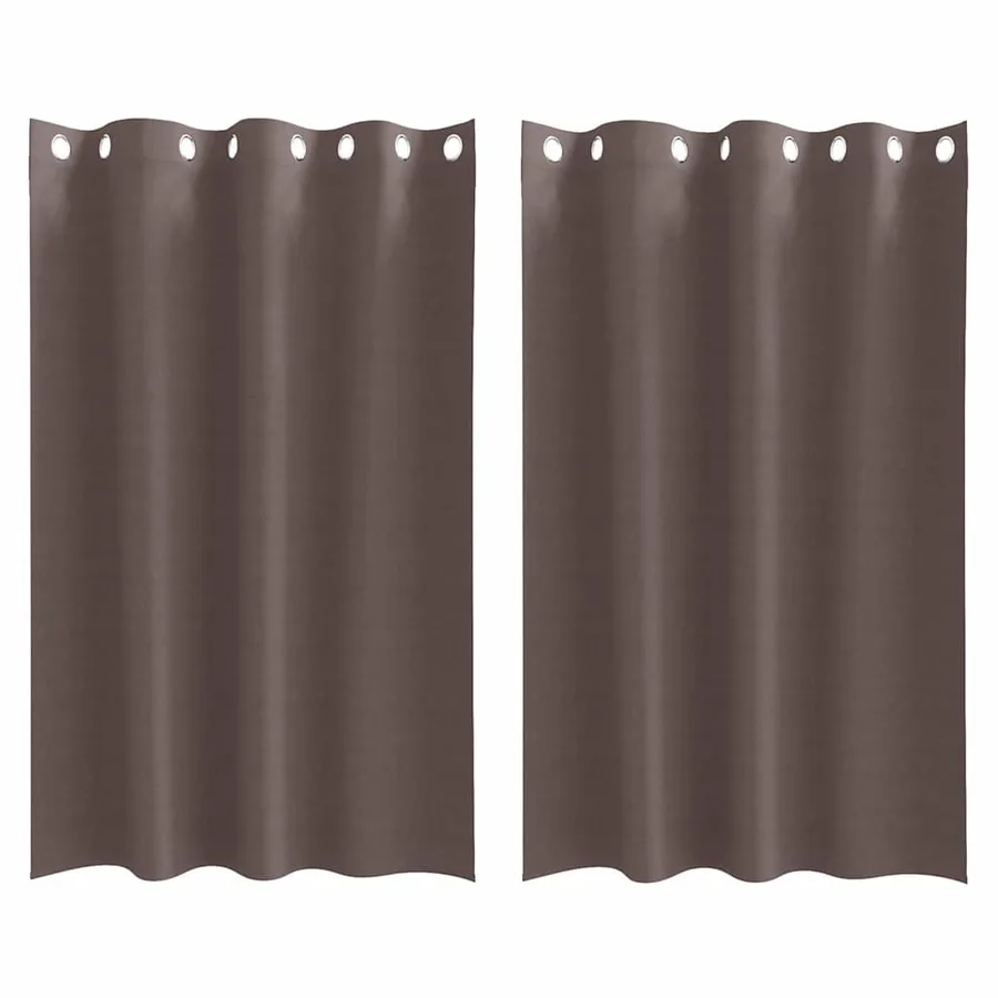 Rideaux occultants avec anneaux 2 pcs Marron foncé 175 x 140 cm - 2