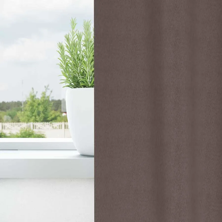 Rideaux occultants avec anneaux 2 pcs Marron foncé 175 x 140 cm - 3