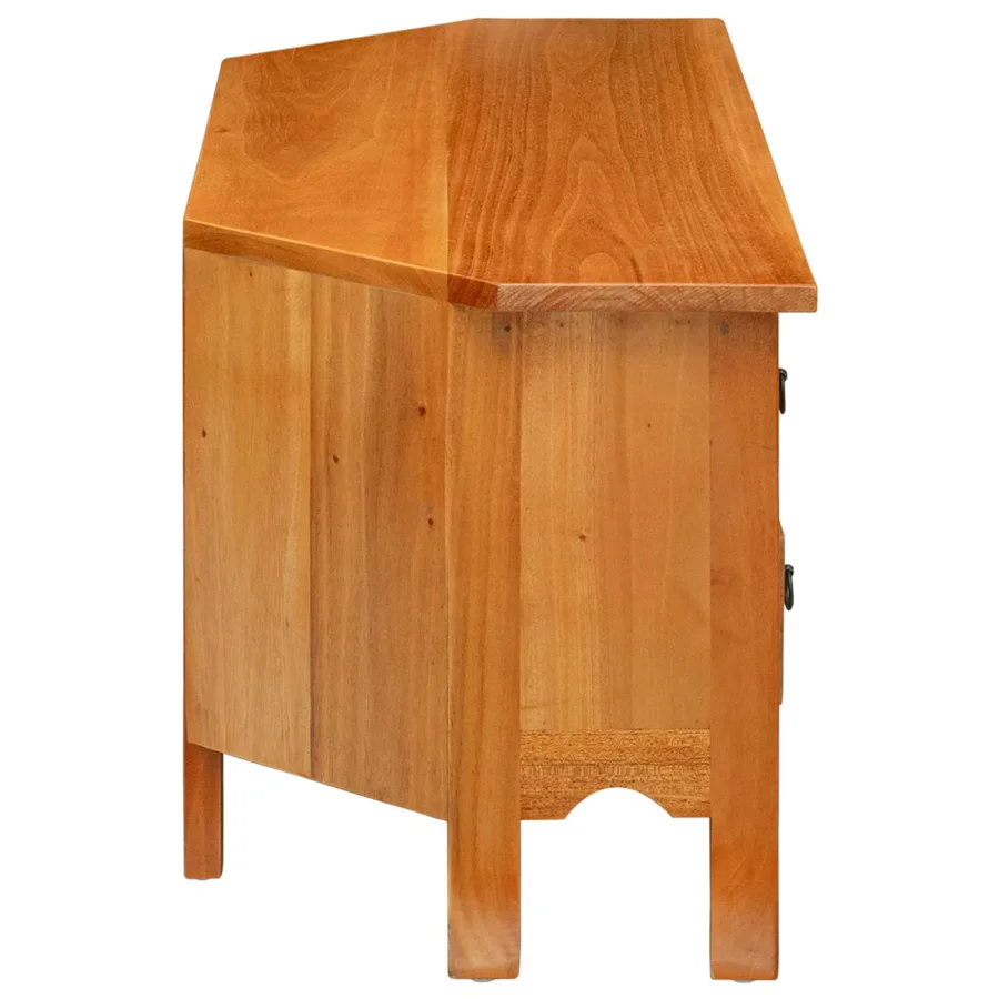 Meuble TV Naturel 100 x 40,5 x 46 cm Bois de Mahogany Massif - 6