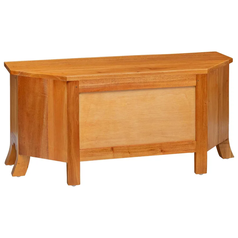 Meuble TV Naturel 100 x 40,5 x 46 cm Bois de Mahogany Massif - 7