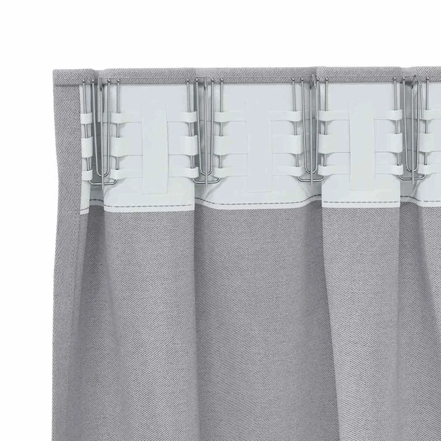Rideaux occultants avec anneaux 2 pcs Gris métal 225 x 140 cm - 5