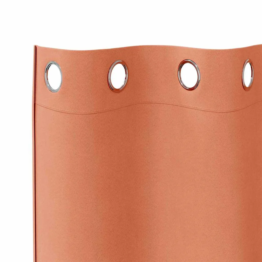Rideaux occultants avec anneaux 2 pcs Couleur terre cuite - 5