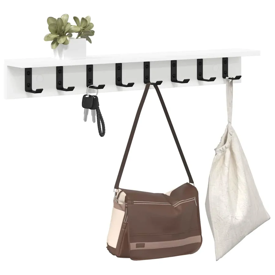 Porte-manteau mural Blanc 80 x 10,5 x 10,5 cm Bois d'ingénierie - 3