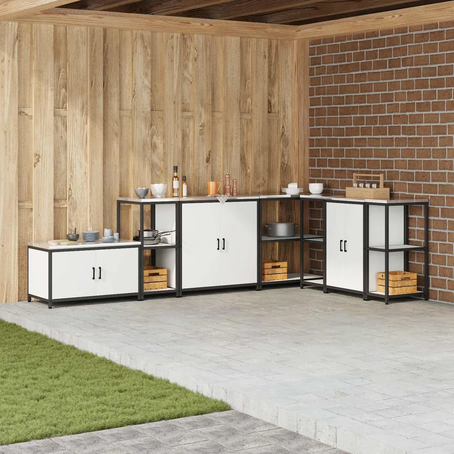 Rangement de cuisine HATTEM Blanc 40 x 50 x 92 cm Acier