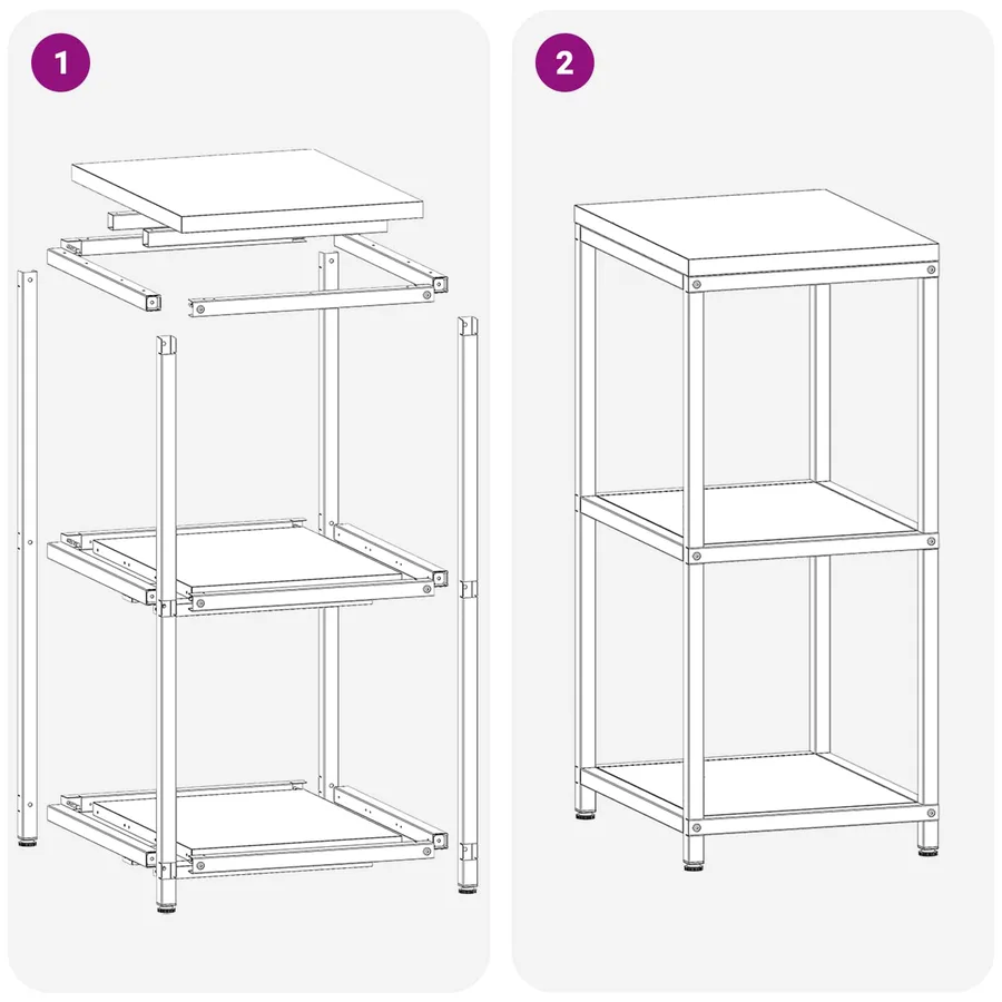Rangement de cuisine HATTEM Blanc 40 x 50 x 92 cm Acier - 12
