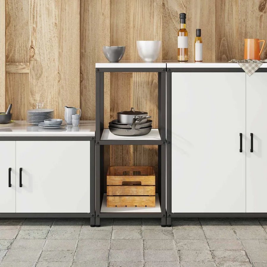 Rangement de cuisine HATTEM Blanc 40 x 50 x 92 cm Acier - 4