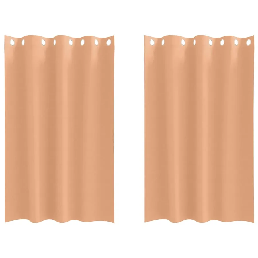 Rideaux occultants avec anneaux 2 pcs Marron Clair 175 x 140 cm - 2