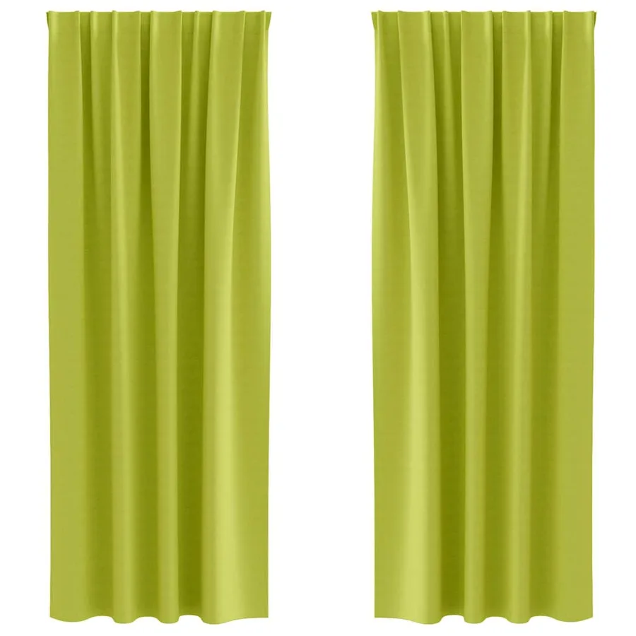 Rideaux occultants avec anneaux 2 pcs Vert 225 x 140 cm - 2
