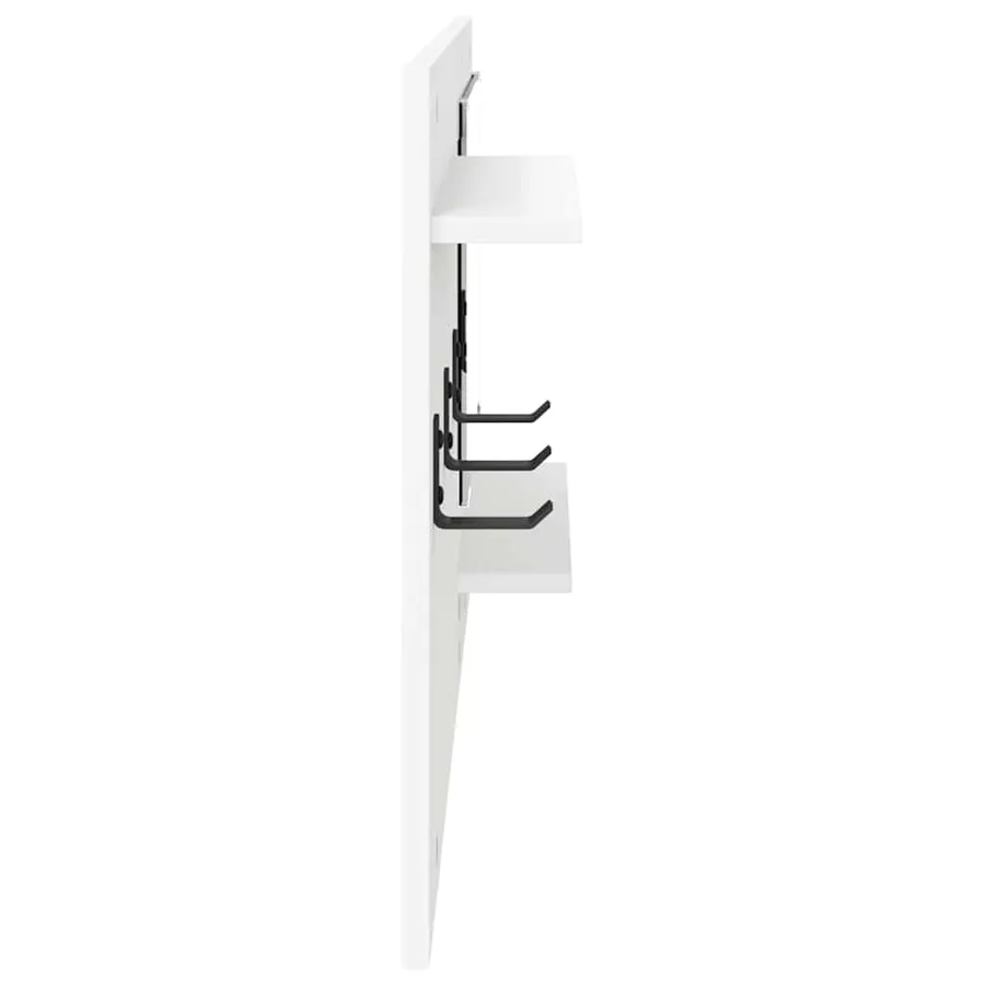 Porte-manteau mural Blanc 90 x 10 x 50 cm Bois d'ingénierie - 6