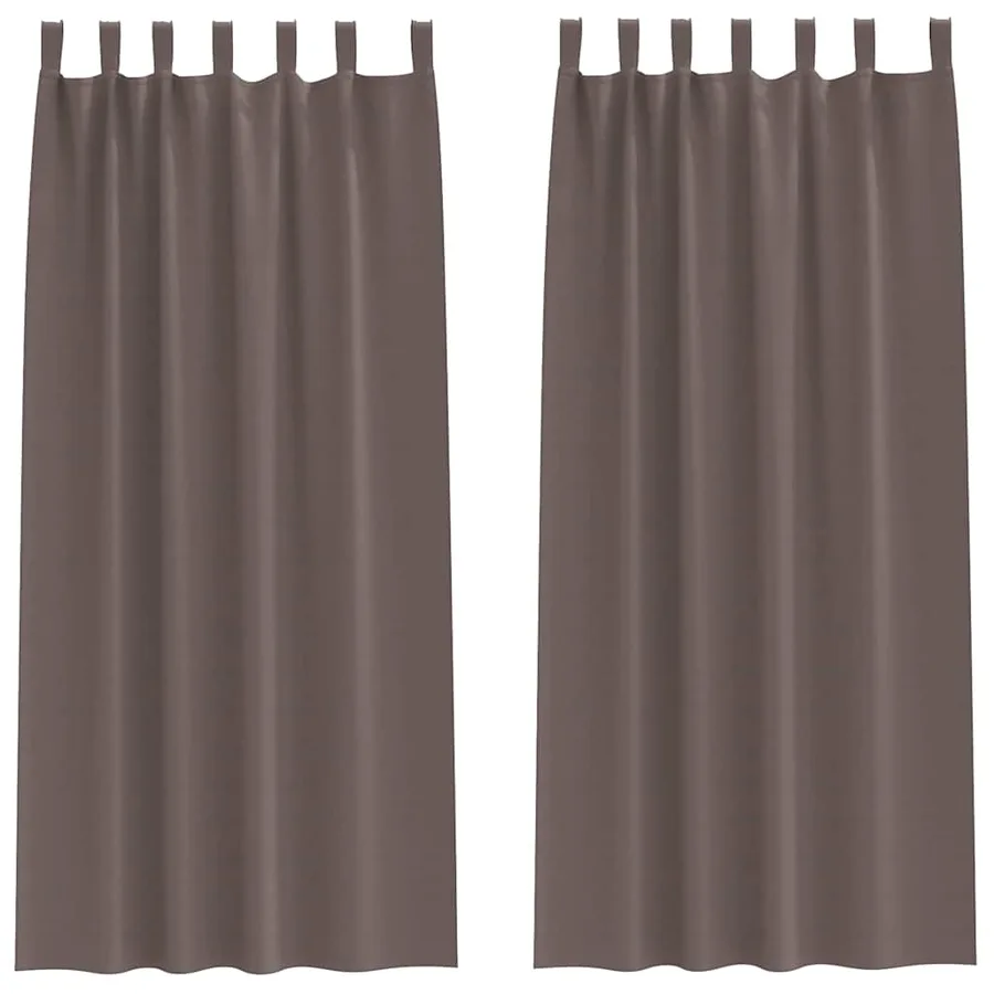 Rideaux occultants avec anneaux 2 pcs Marron foncé 245 x 140 cm - 2