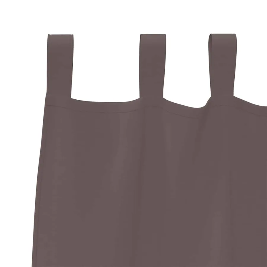 Rideaux occultants avec anneaux 2 pcs Marron foncé 245 x 140 cm - 5
