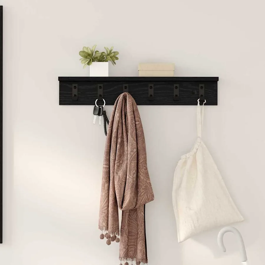 Porte-manteau mural Chêne noir 60 x 10,5 x 10,5 cm