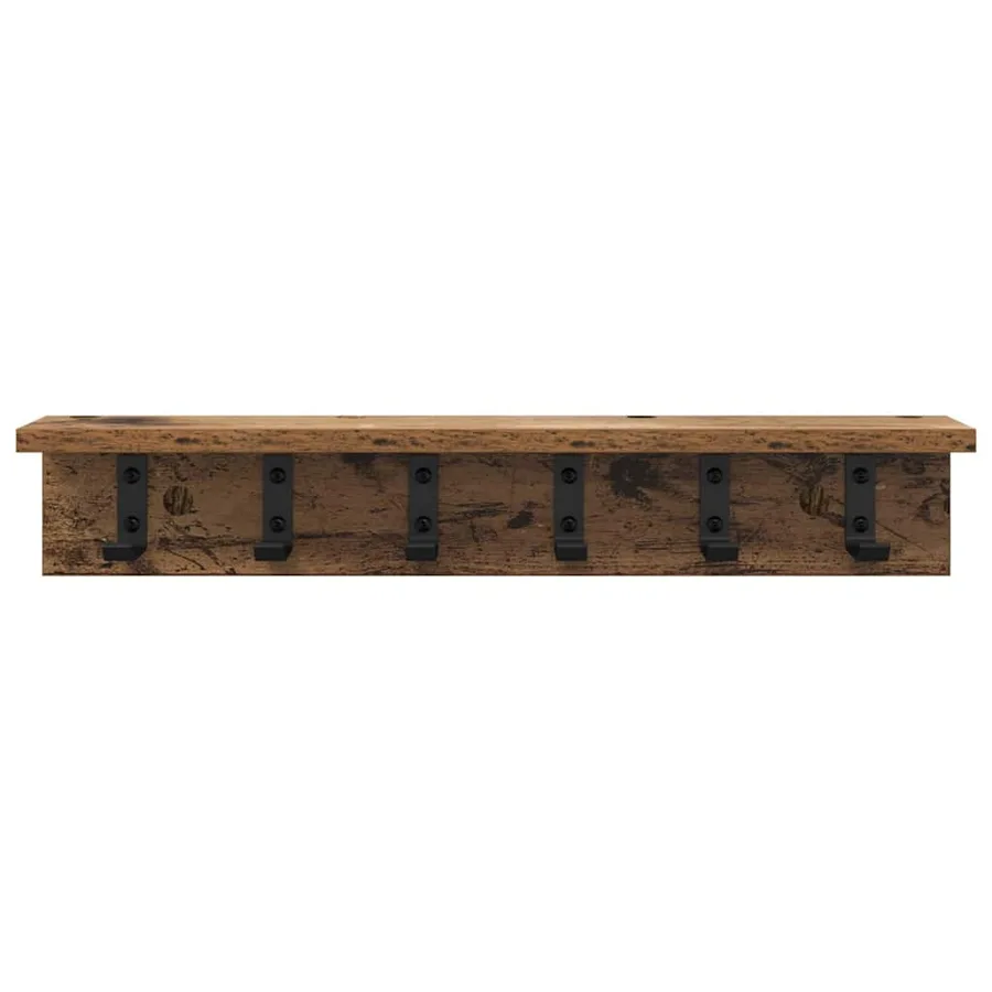 Porte-manteau mural Bois ancien 60 x 10,5 x 10,5 cm - 5