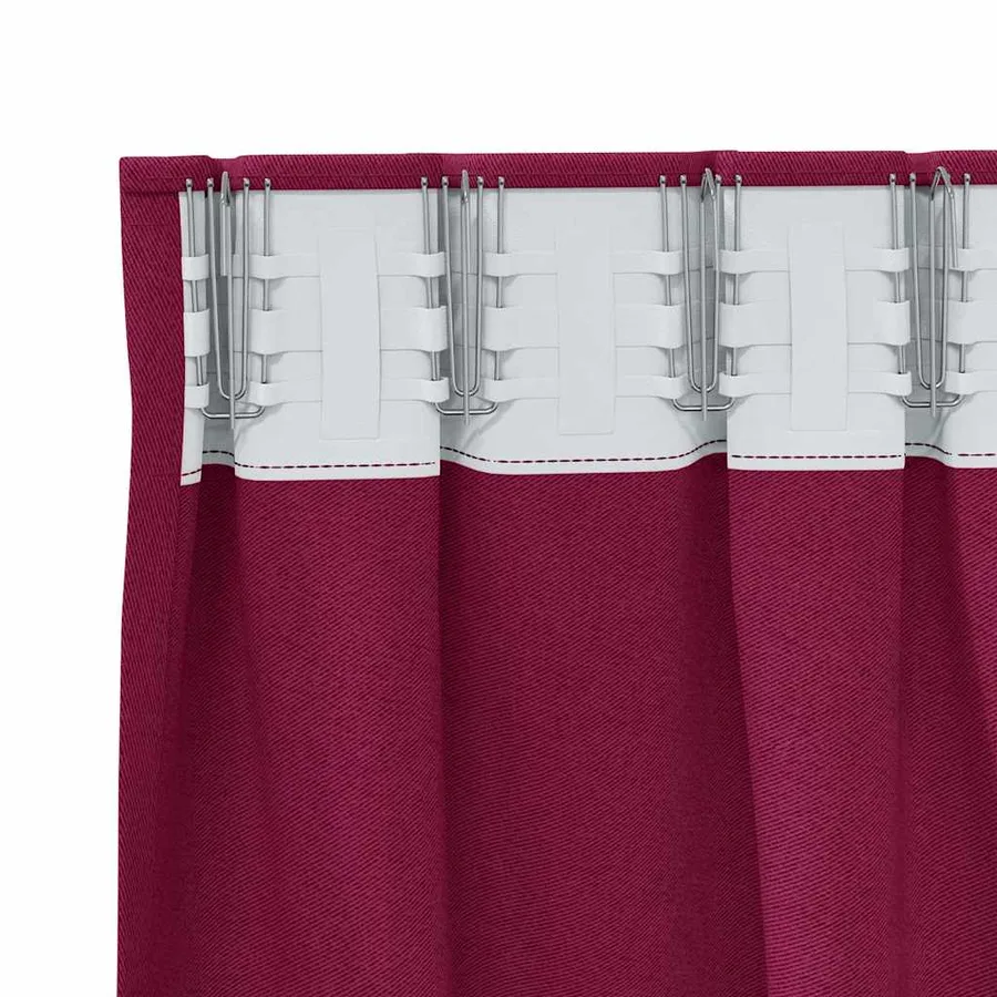 Rideaux occultants avec anneaux 2 pcs Bordeaux 245 x 140 cm - 5