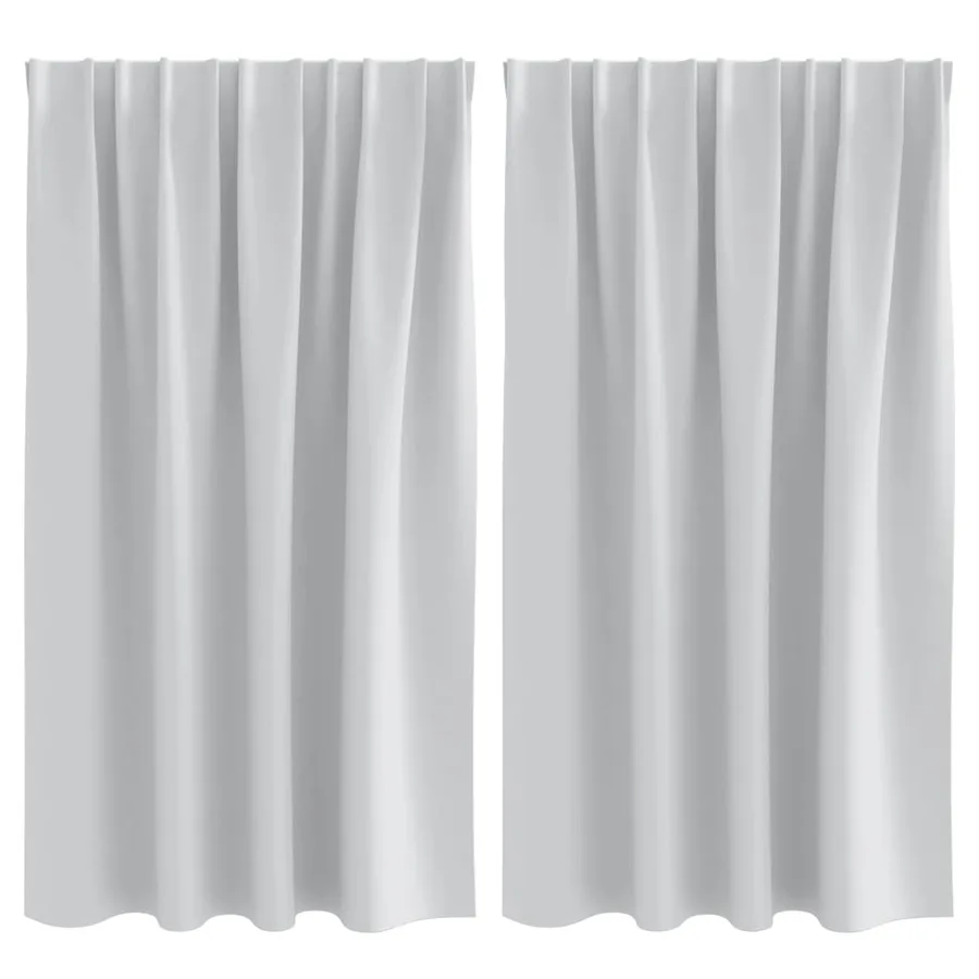 Rideaux occultants avec anneaux 2 pcs Gris pâle 140 x 140 cm - 2