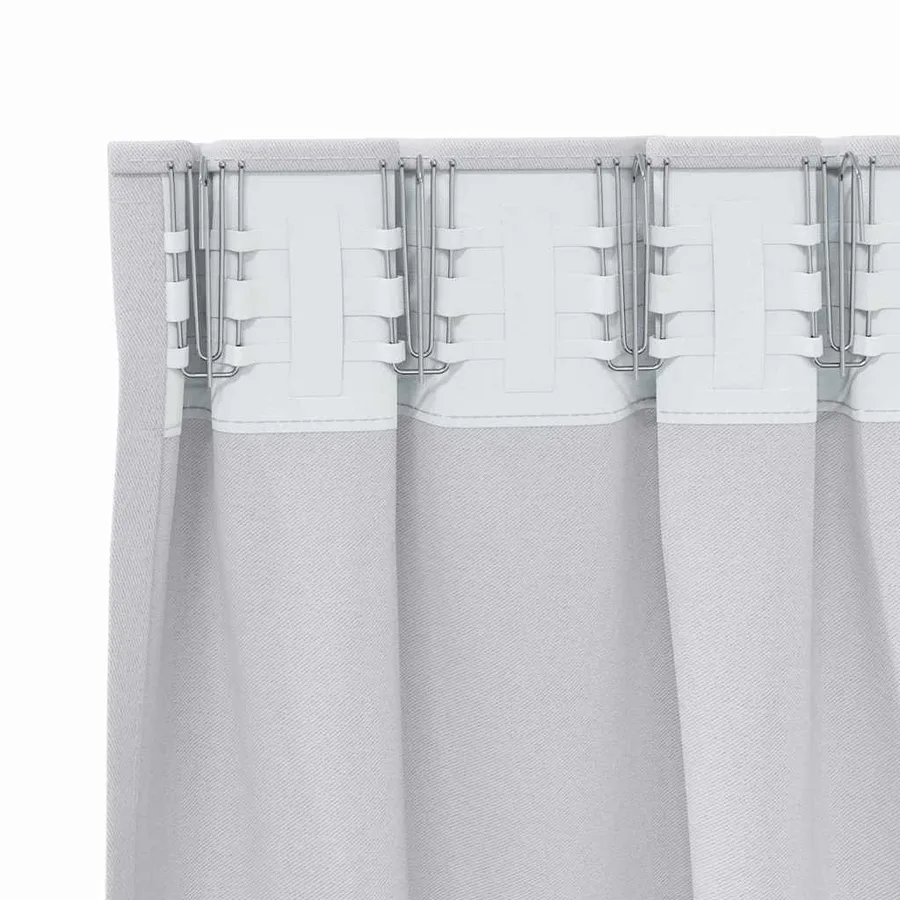 Rideaux occultants avec anneaux 2 pcs Gris pâle 140 x 140 cm - 5
