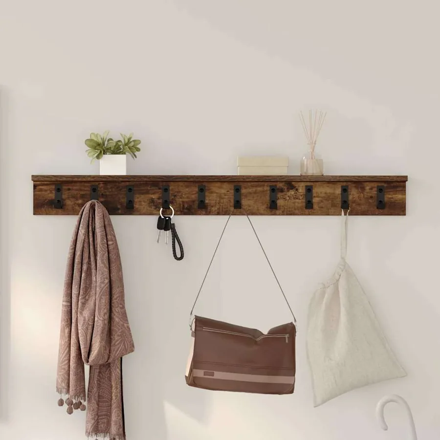 Porte-manteau mural Chêne fumé 100 x 10,5 x 10,5 cm