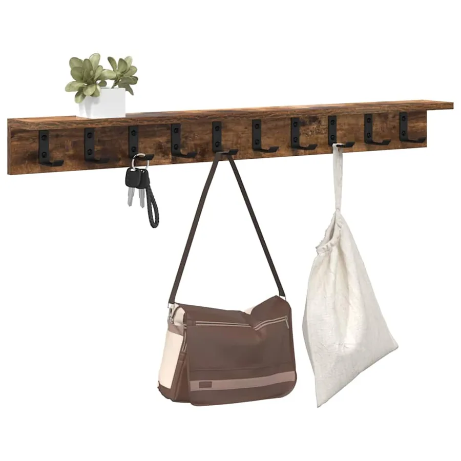 Porte-manteau mural Chêne fumé 100 x 10,5 x 10,5 cm - 3