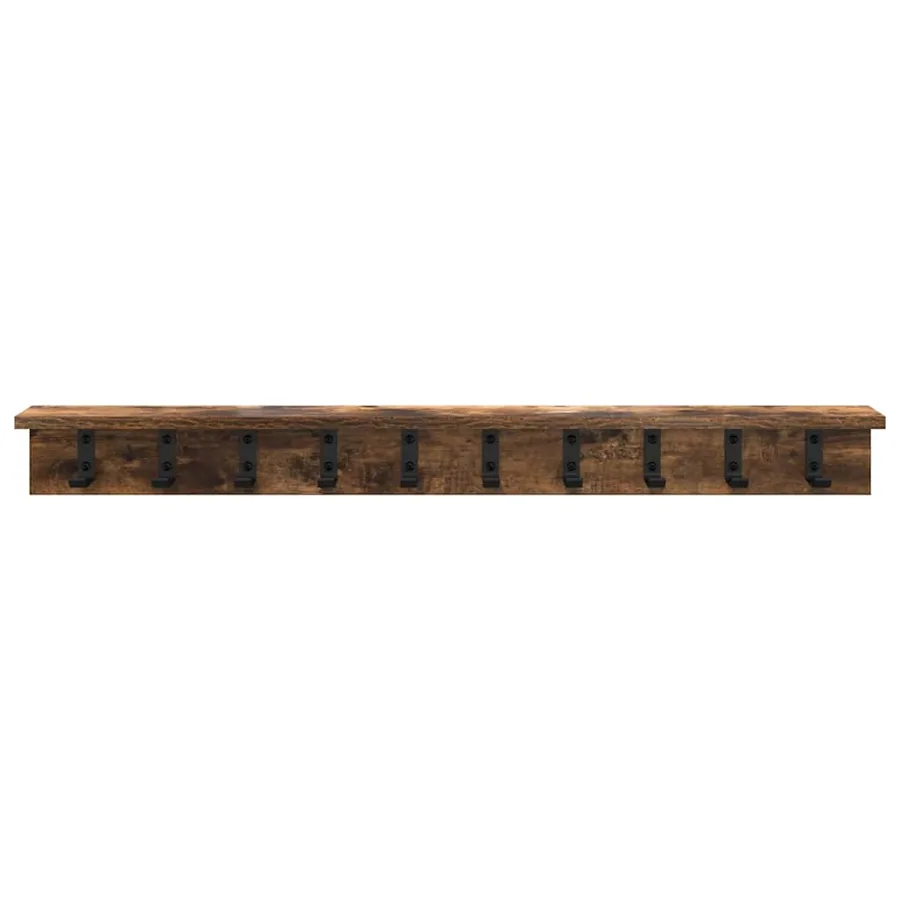 Porte-manteau mural Chêne fumé 100 x 10,5 x 10,5 cm - 5