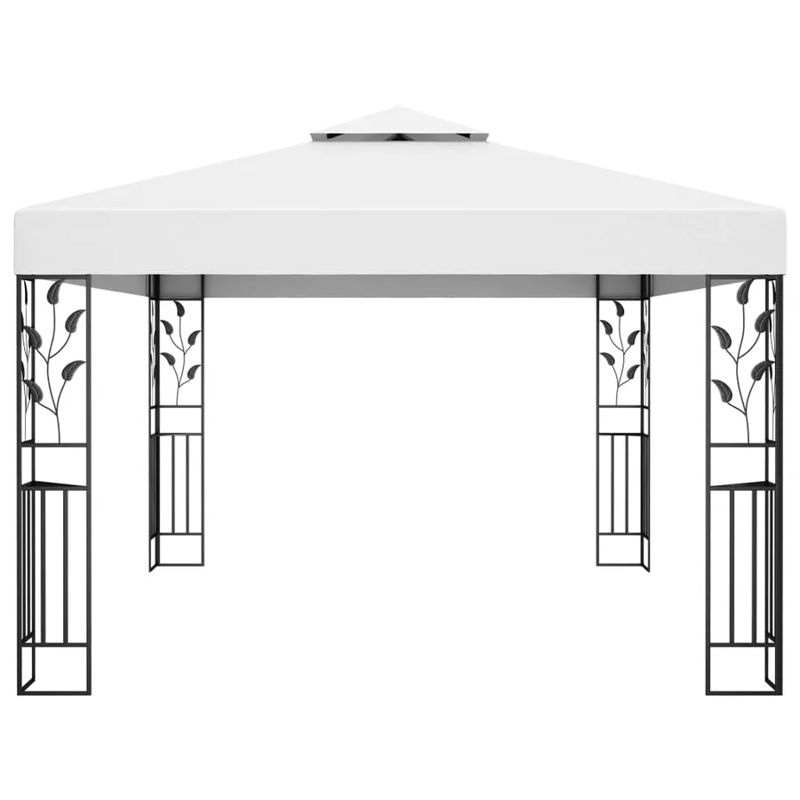 Tonnelle avec double toit 3x4 m Blanc - 2
