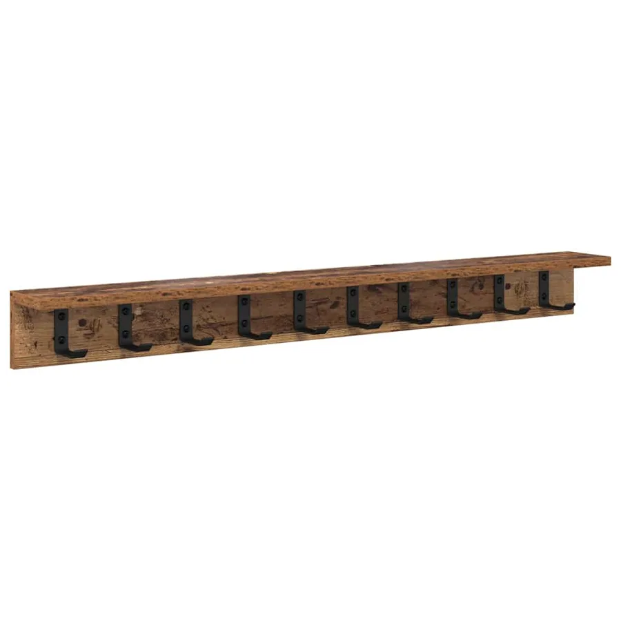 Porte-manteau mural Bois ancien 100 x 10,5 x 10,5 cm - 2