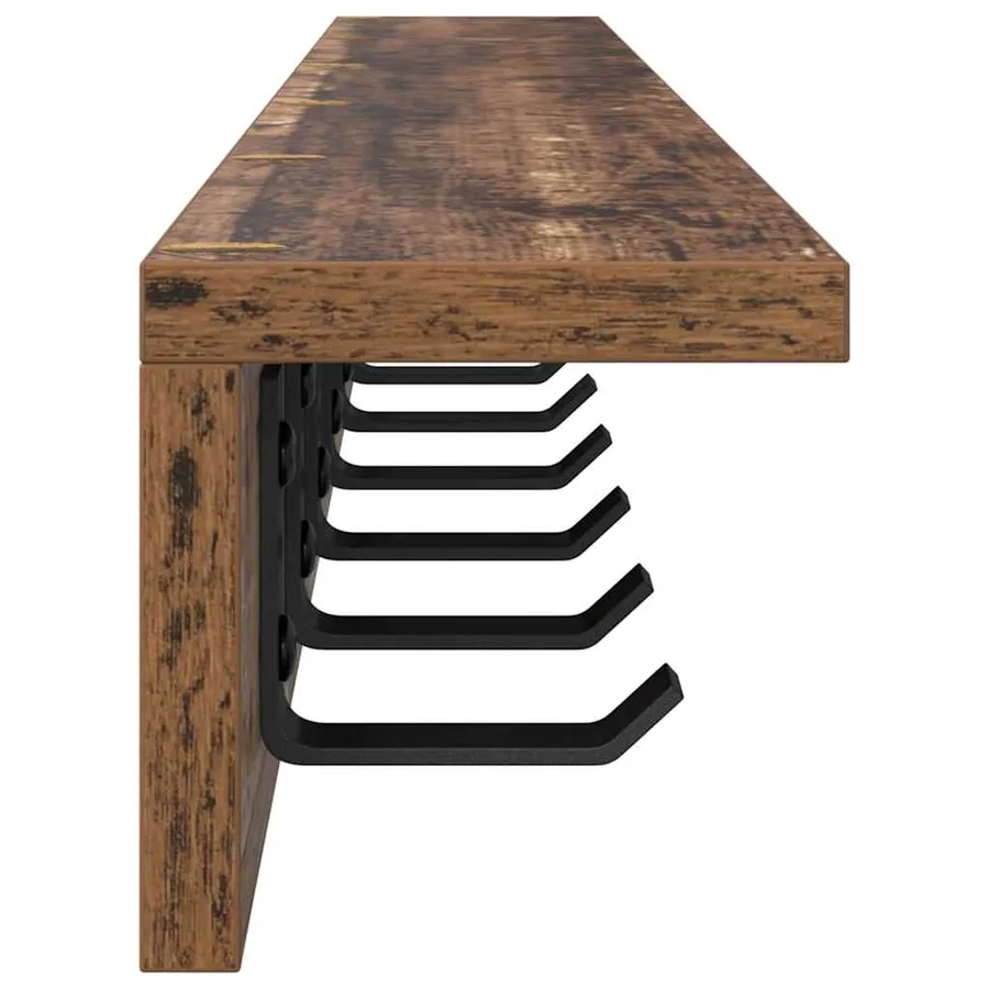 Porte-manteau mural Bois ancien 100 x 10,5 x 10,5 cm - 6