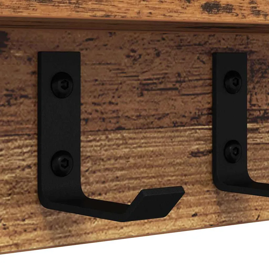Porte-manteau mural Bois ancien 100 x 10,5 x 10,5 cm - 9