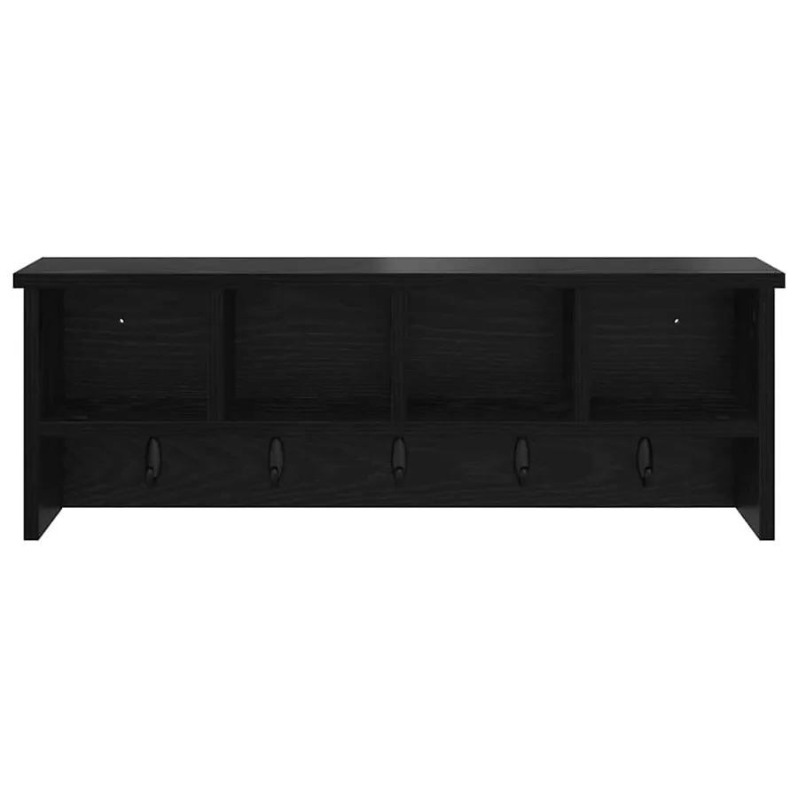 Porte-manteau mural avec étagère Chêne noir 75 x 16 x 26 cm - 5