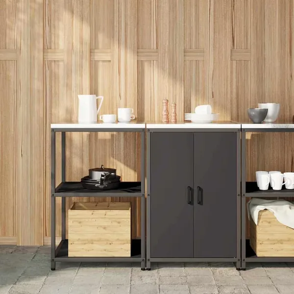 Ensemble de rangement cuisine HATTEM 2 pcs Noir