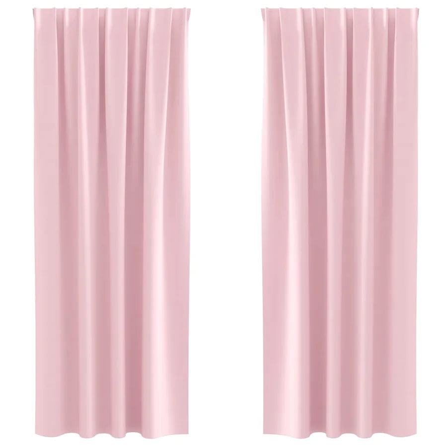 Rideaux occultants avec anneaux 2 pcs Rose bébé 245 x 140 cm - 2