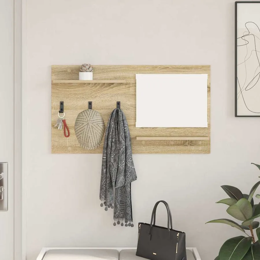Porte-manteau mural avec étagère Chêne Sonoma 90 x 10 x 50 cm