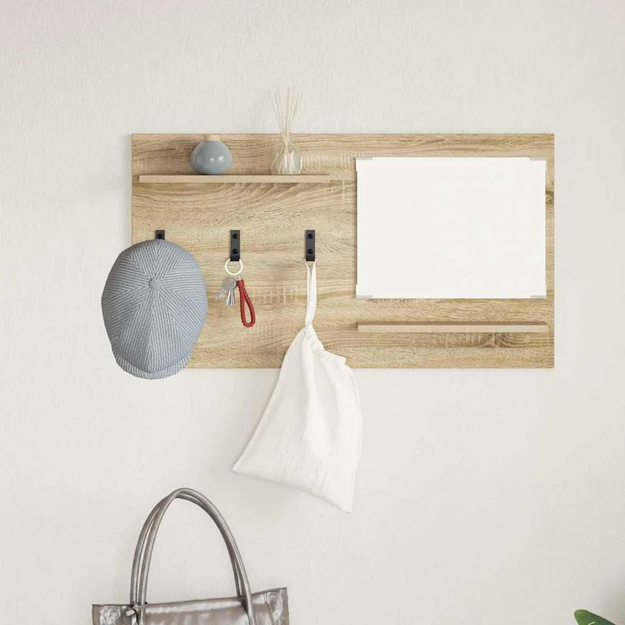 Porte-manteau mural avec étagère Chêne Sonoma 90 x 10 x 50 cm - 4