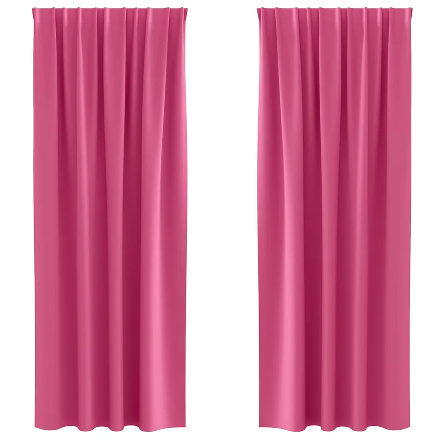 Rideaux occultants avec anneaux 2 pcs Rose vif 245 x 140 cm - 2