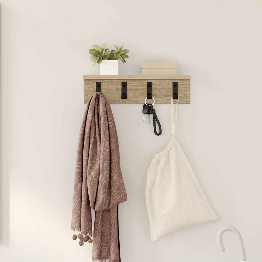 Porte-manteau mural Chêne Sonoma 40 x 10,5 x 10,5 cm
