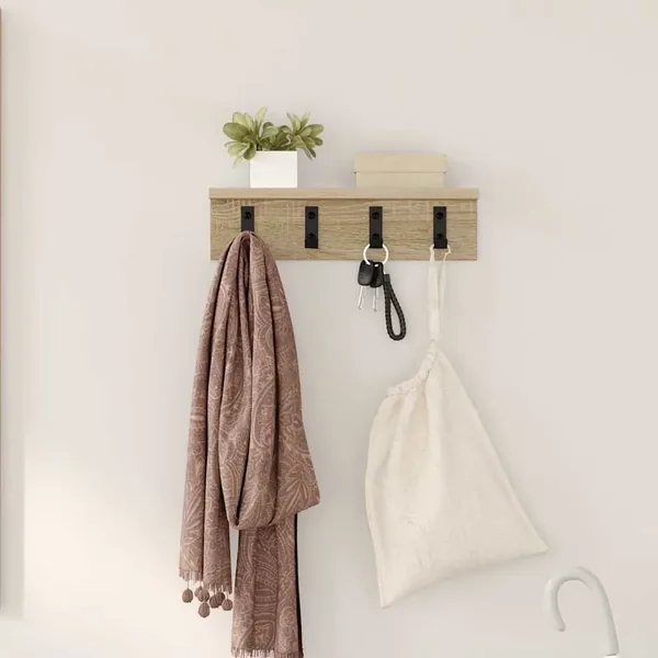 Porte-manteau mural Chêne Sonoma 40 x 10,5 x 10,5 cm