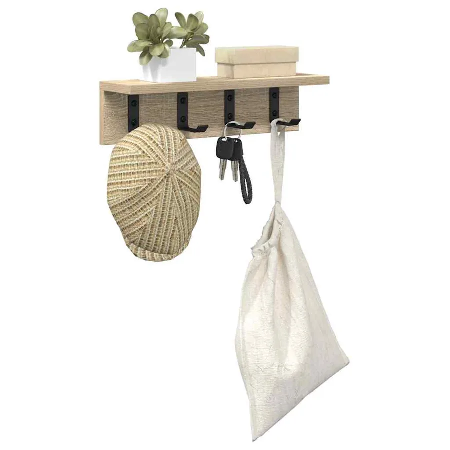 Porte-manteau mural Chêne Sonoma 40 x 10,5 x 10,5 cm - 3