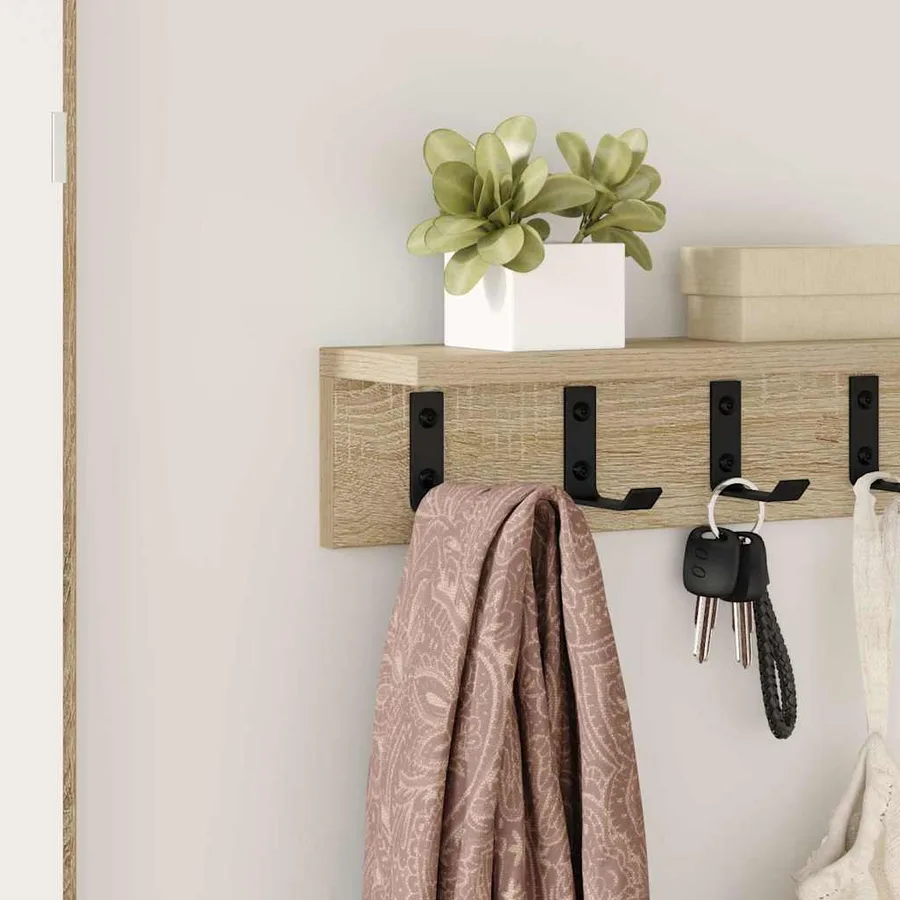 Porte-manteau mural Chêne Sonoma 40 x 10,5 x 10,5 cm - 4