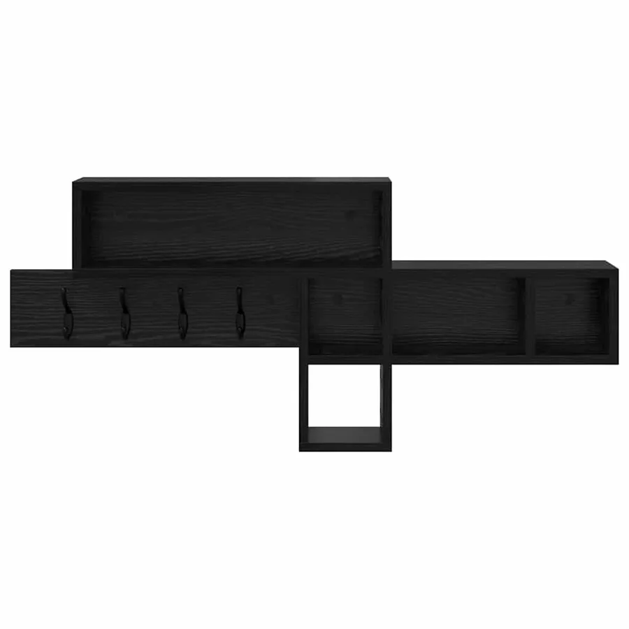 Porte-manteau mural avec étagère Chêne noir 100 x 12 x 43,5 cm - 5