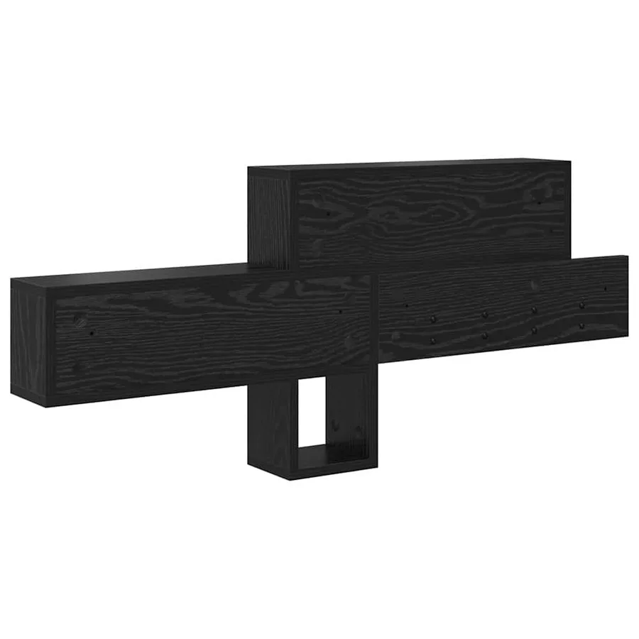 Porte-manteau mural avec étagère Chêne noir 100 x 12 x 43,5 cm - 7
