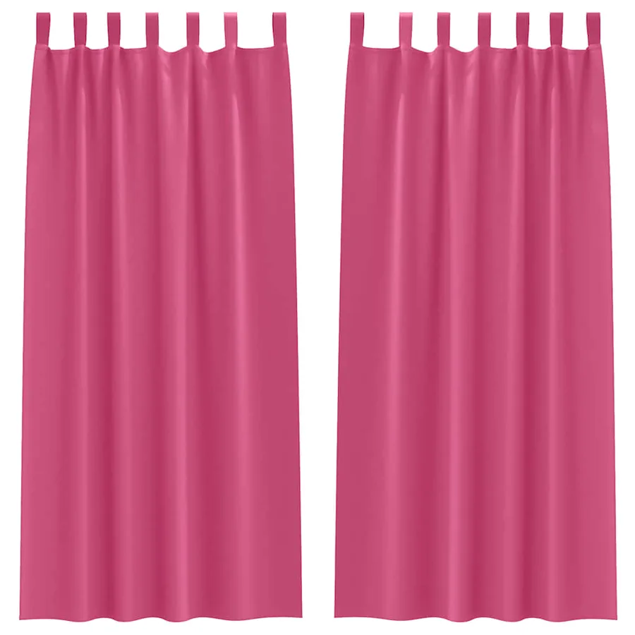 Rideaux occultants avec anneaux 2 pcs Rose vif 260 x 140 cm - 2