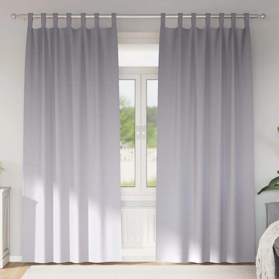 Rideaux occultants avec anneaux 2 pcs Gris métal 260 x 140 cm