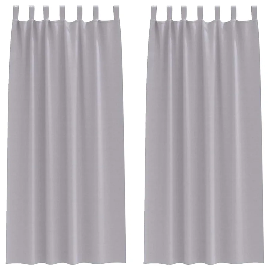 Rideaux occultants avec anneaux 2 pcs Gris métal 260 x 140 cm - 2
